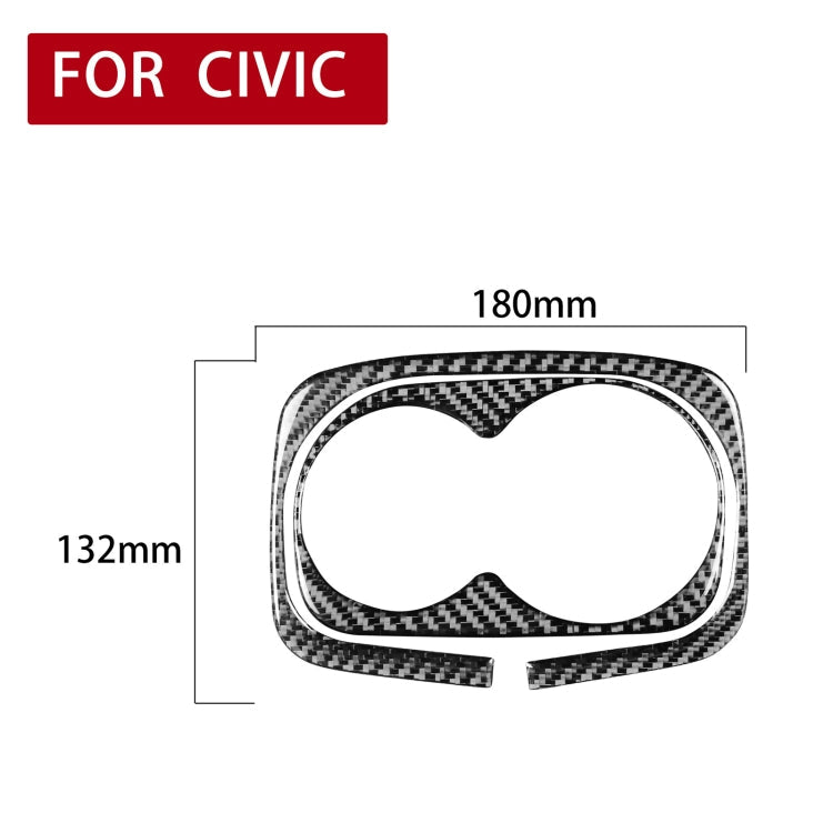 2 in 1 Car Carbon Fiber Rear Water Cup Holder Panel Decorative Sticker for Honda Civic 8th Generation 2006-2011, Left and Right Drive Universal-Reluova