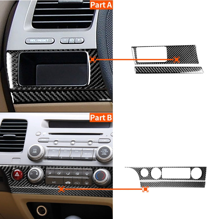 4 in 1 Car Carbon Fiber Air Conditioning Button + Headlight Switch Panel Decorative Sticker for Honda Civic 8th Generation 2006-2011, Left Drive ÎҵÄÉ̵ê