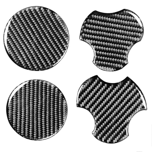 4 in 1 Car Carbon Fiber Water Cup Holder Mat Decorative Sticker for Jeep Wrangler JK 2007-2010, Left and Right Drive Universal ÎҵÄÉ̵ê