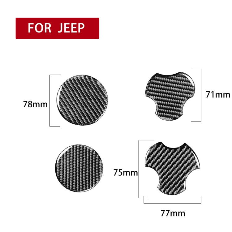 4 in 1 Car Carbon Fiber Water Cup Holder Mat Decorative Sticker for Jeep Wrangler JK 2007-2010, Left and Right Drive Universal ÎҵÄÉ̵ê