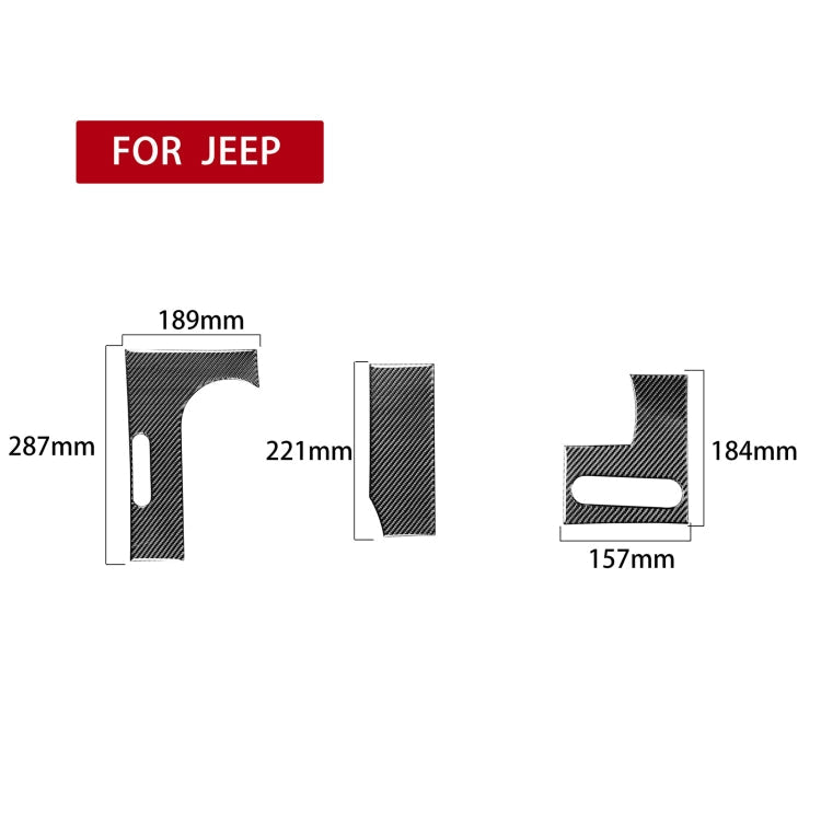 3 in 1 Car Carbon Fiber Gear Console Decorative Sticker for Jeep Wrangler JK 2007-2010, Left Drive ÎҵÄÉ̵ê