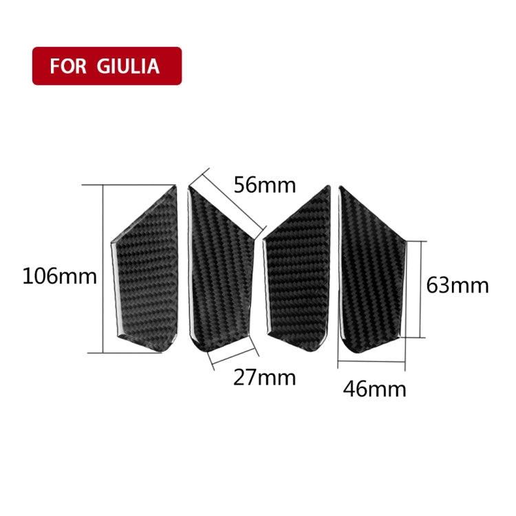 4 in 1 Car Carbon Fiber Inner Door Bowl Decorative Sticker for Alfa Romeo Giulia 2017-2019, Left and Right Drive Universal ÎҵÄÉ̵ê