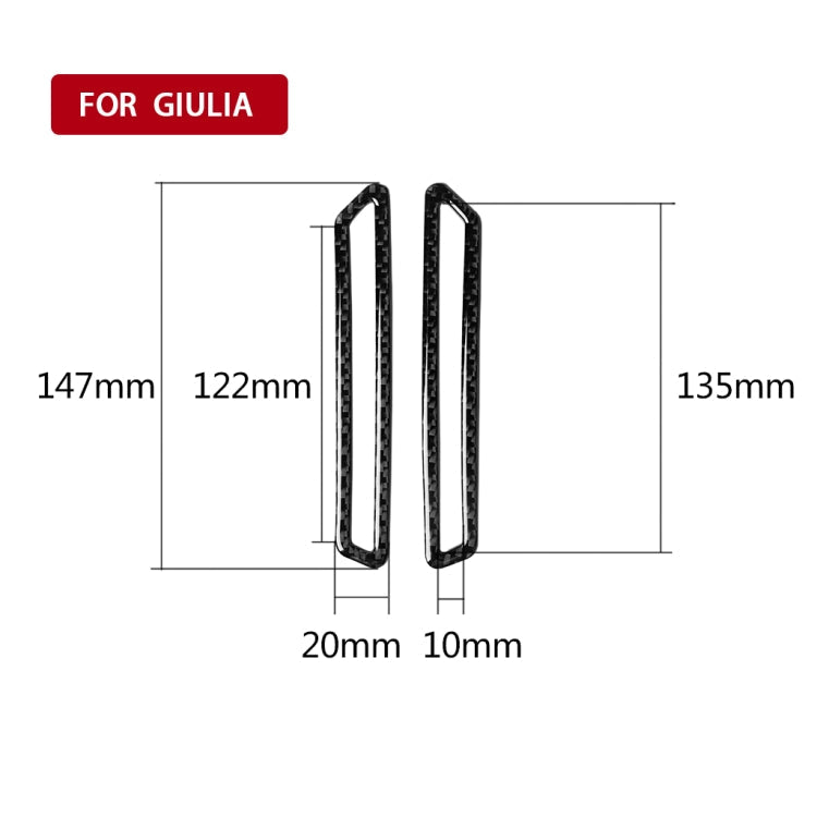 2 in 1 Car Carbon Fiber A-pillar Air Outlet Panel Decorative Sticker for Alfa Romeo Giulia 2017-2019, Left and Right Drive Universal-Reluova