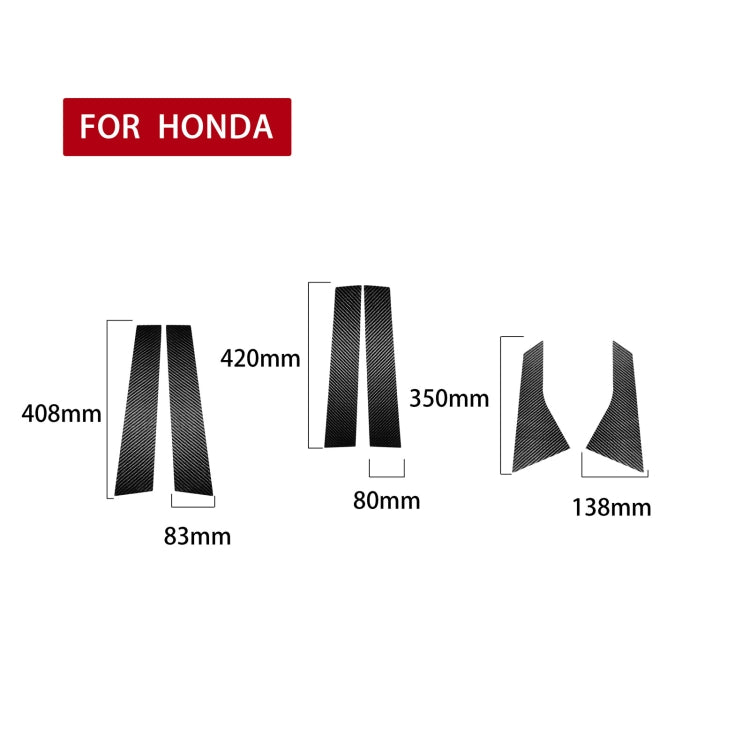 6 in 1 Car Carbon Fiber B-pillar Decorative Sticker for Honda 10th Generation Accord 2018-2021, Left and Right Drive Universal ÎҵÄÉ̵ê