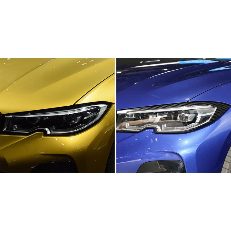 Car Carbon Fiber Light Eyebrow Decorative Sticker for BMW 3 Series G20/G28/325Li/330d/335 2019-2020, Left and Right Drive Universal ÎҵÄÉ̵ê