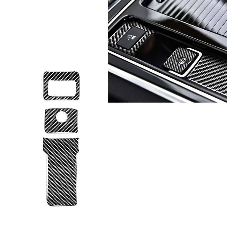 3 in 1 Car Carbon Fiber Electronic Handbrake Decorative Stickers for Jaguar F-PACE X761 XE X760 XF X260 2016-2020, Left and Right Drive Universal ÎҵÄÉ̵ê