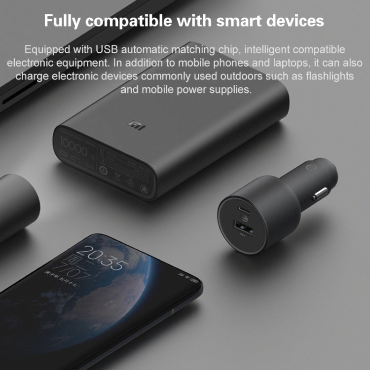 Original Xiaomi CC07ZM 100W Dual Ports USB + USB-C / Type-C Car Charger Fast Charging Version 1A1C ÎҵÄÉ̵ê