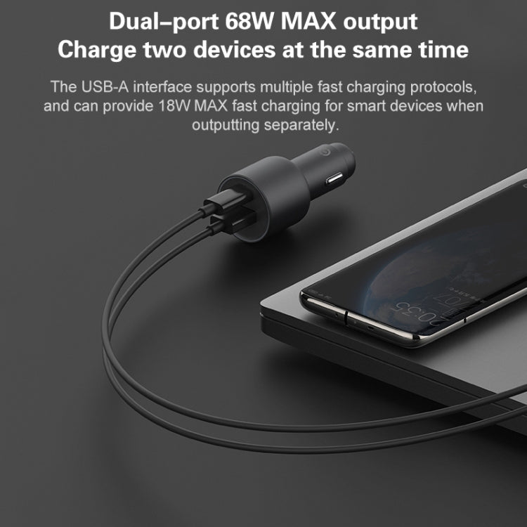 Original Xiaomi CC07ZM 100W Dual Ports USB + USB-C / Type-C Car Charger Fast Charging Version 1A1C ÎҵÄÉ̵ê