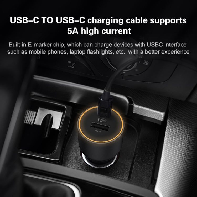 Original Xiaomi CC07ZM 100W Dual Ports USB + USB-C / Type-C Car Charger Fast Charging Version 1A1C ÎҵÄÉ̵ê