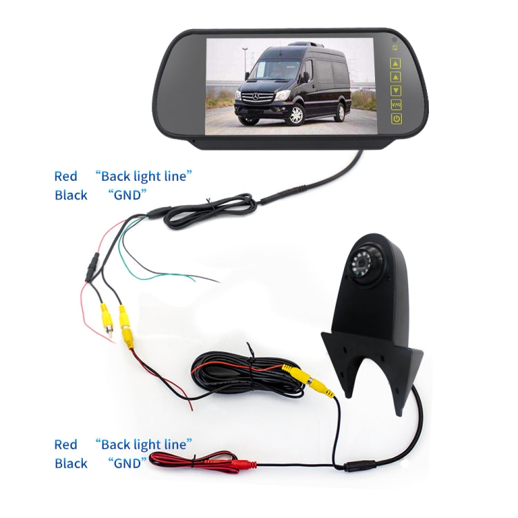 PZ506 Car Waterproof Reversing View Camera + 7 inch Rearview Monitor for Mercedes Benz ÎҵÄÉ̵ê