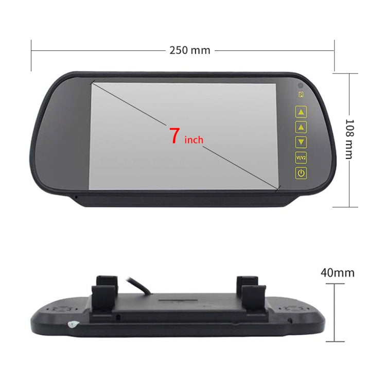 PZ465 Car Waterproof Brake Light View Camera + 7 inch Rearview Monitor for Citroen / Peugeot / Toyota