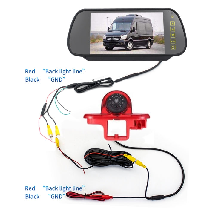 PZ464 Car Waterproof Brake Light View Camera + 7 inch Rearview Monitor for Renault / Vauxhall