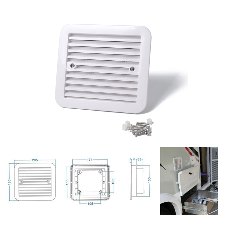 12V White Air Vent with Fan RV Trailer Caravan Gale Side Air Ventilation