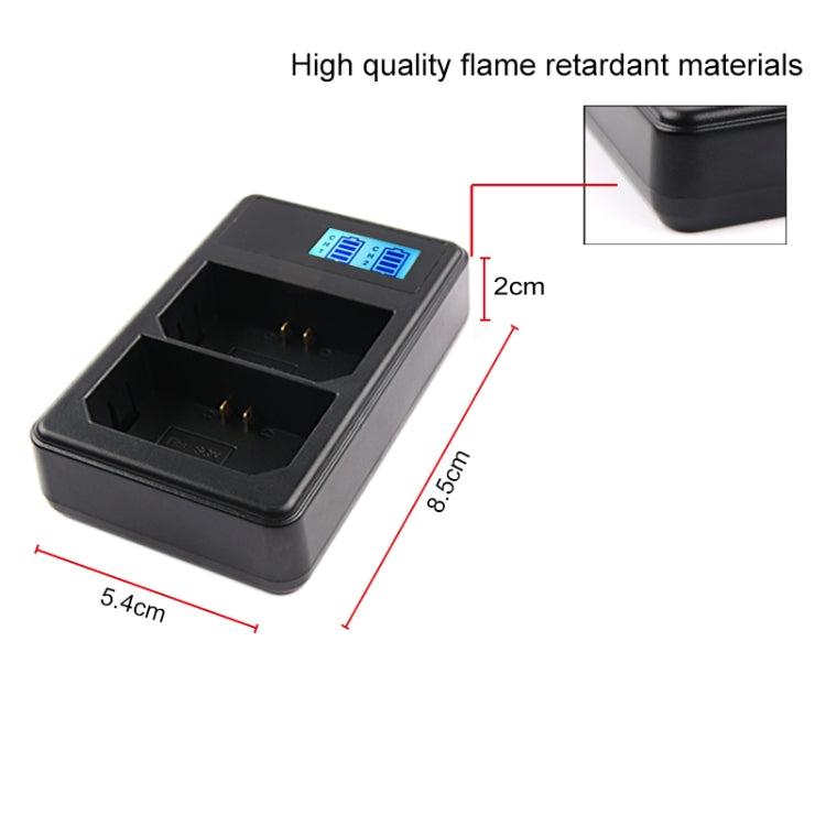 Dual Channel Digital LCD Display Battery Charger with USB Port for Sony NP-FZ100 Battery, Compatible with Sony A9 (ILCE-9)