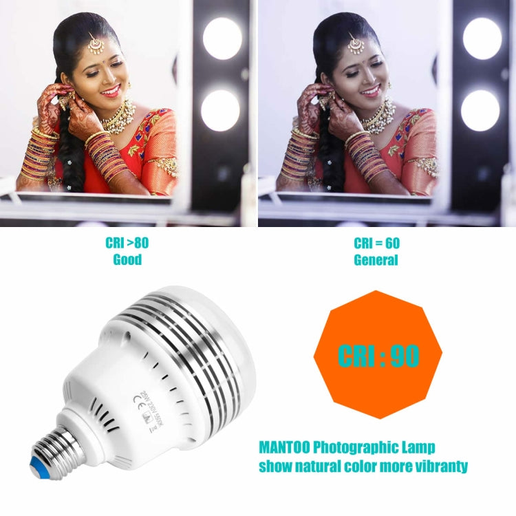 MANTOO PGL25 25W 230V 5500K 2990LM LED Light Bulb for Photography Lighting My Store