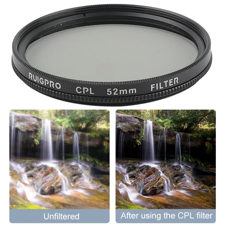 RUIGPRO for GoPro HERO 7/6 /5 Professional 52mm CPL Lens Filter with Filter Adapter Ring & Lens Cap