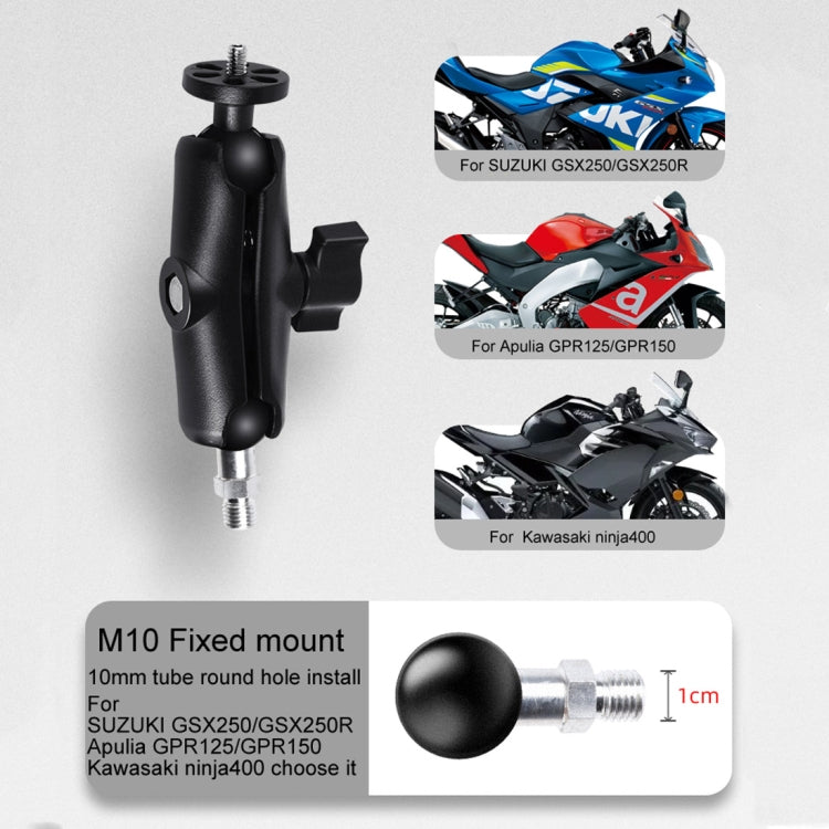 25mm Ball Head M10 Screw Motorcycle Fixed Mount Holder for GoPro Hero12 Black / Hero11 /10 /9 /8 /7 /6 /5, Insta360 Ace / Ace Pro, DJI Osmo Action 4 and Other Action Cameras-Reluova