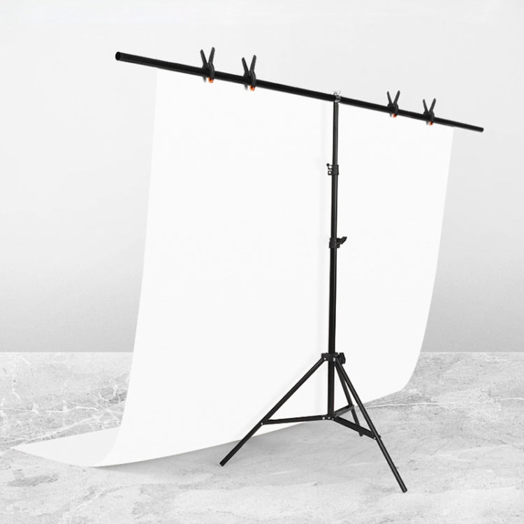 200x200cm T-Shape Photo Studio Background Support Stand Backdrop Crossbar Bracket Kit with Clips, No Backdrop-Reluova