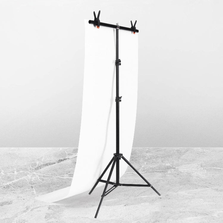 70x200cm T-Form Fotostudio Hintergrund Unterstützung Ständer Hintergrund Querstange Halterung Kit mit Clips, Kein Hintergrund