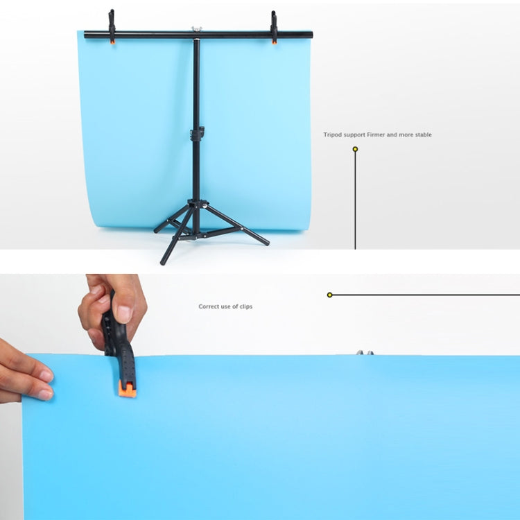 70x200cm T-Form Fotostudio Hintergrund Unterstützung Ständer Hintergrund Querstange Halterung Kit mit Clips, Kein Hintergrund