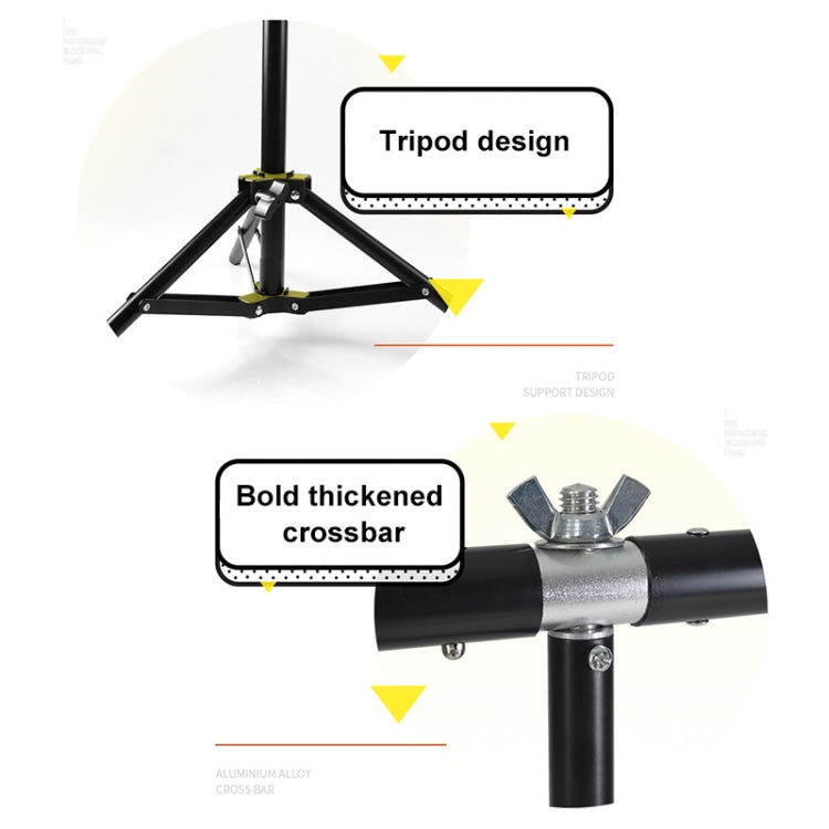 70x200cm T-Shape Photo Studio Background Support Stand Backdrop Crossbar Bracket Kit with Clips, No Backdrop My Store