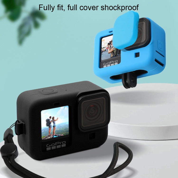 For GoPro HERO10 Black / HERO9 Black Silicone Protective Case Cover with Wrist Strap & Lens Cover My Store