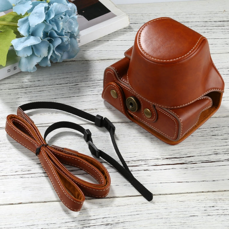 PU Leather Camera Full Body Case Bag with Strap for FUJIFILM X-T200 (15-45mm Lens)