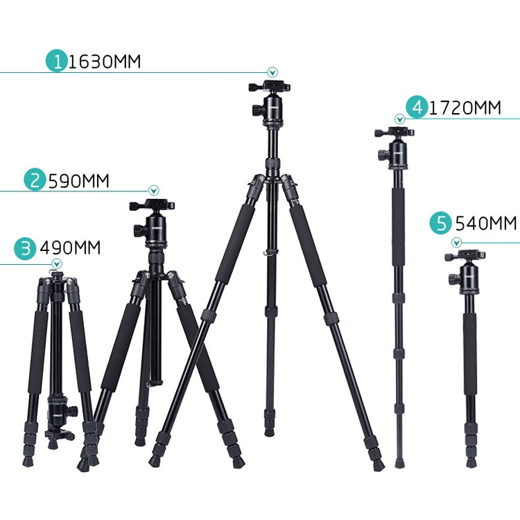 TRIOPO Oubao A-608S  Adjustable Portable  Aluminum Alloy Tripod with Ball Head for SLR Camera