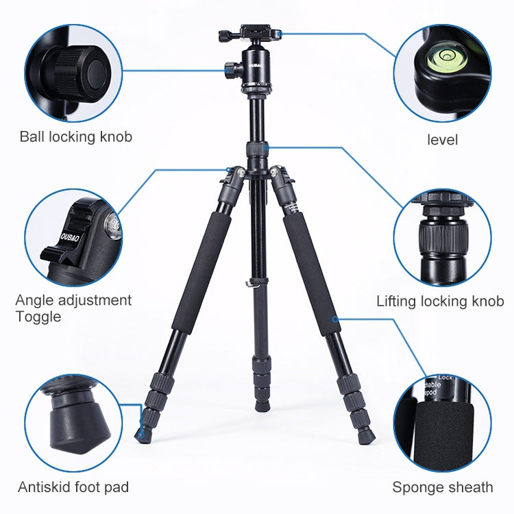 TRIOPO Oubao A-608S  Adjustable Portable  Aluminum Alloy Tripod with Ball Head for SLR Camera