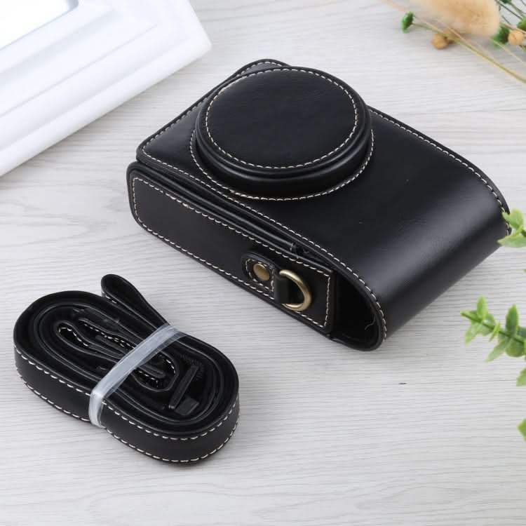 Vertical Flip Full Body Camera PU Leather Case Bag with Strap for Ricoh GR III / GRII, Sony ZV-1 / DSC-RX100M7 / RX100M6 / RX100M5 / RX100M2 My Store