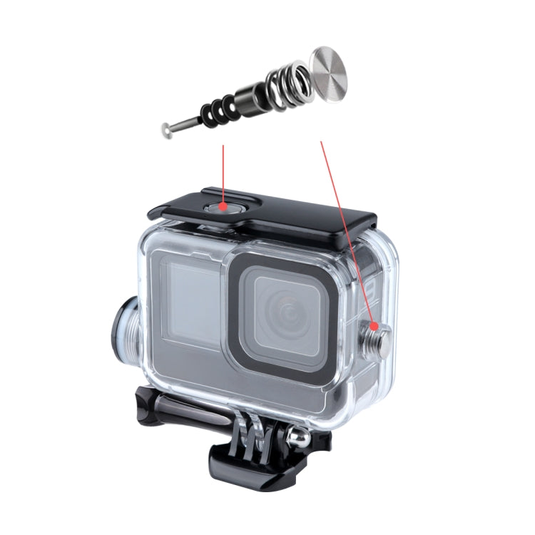 For GoPro HERO10 Black / HERO9 Black 30m Charging Waterproof Housing Case with Buckle Basic Mount & Screw