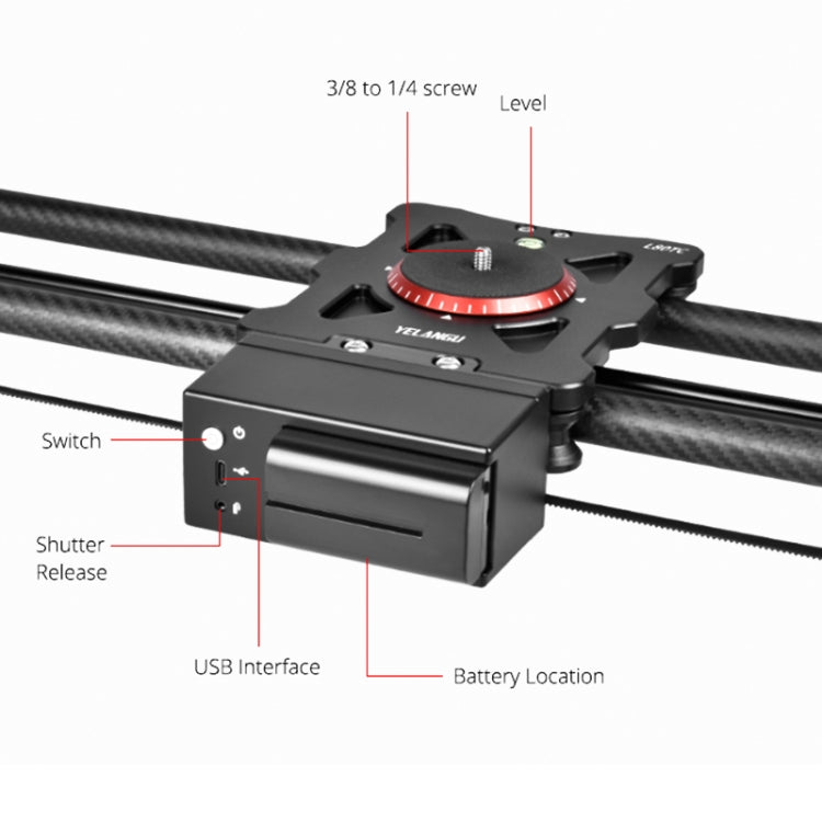 YELANGU L80TC 80cm Electrical Slide Rail Track with 2.4GHz Remote Control for SLR Cameras / Video Cameras