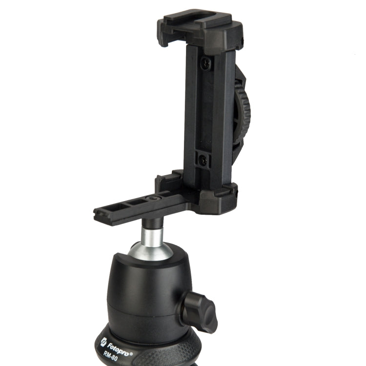 Fotopro RM-80 Mini Desktop Tripod Mount + MH-8 Ball Head with 1/4 inch Screw & Phone Clamp