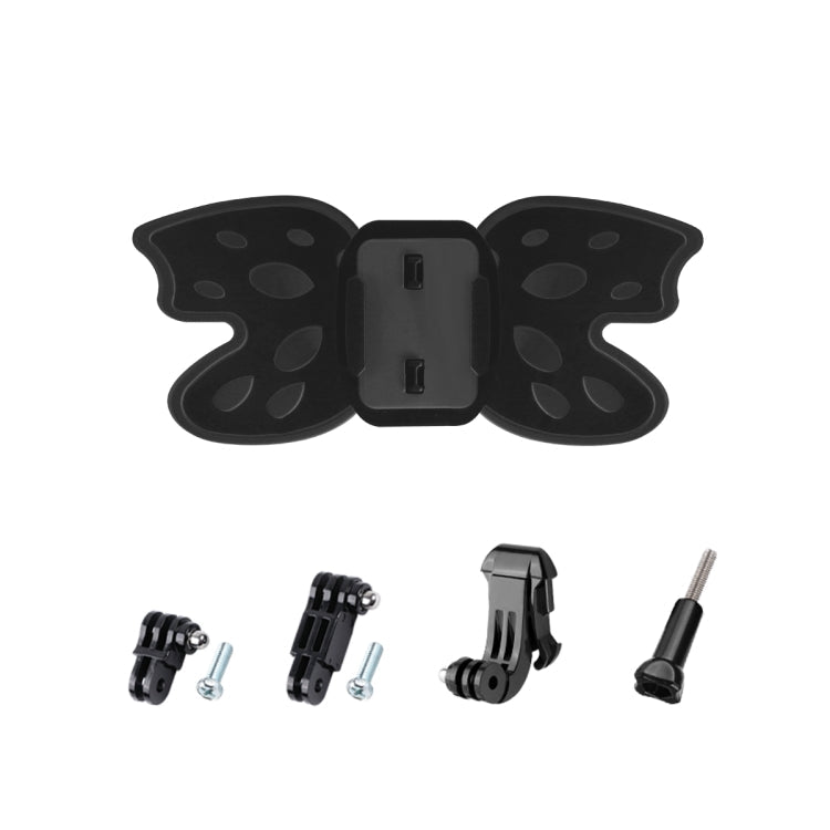 Butterfly Helmet Mount Adapter with 3-Way Pivot Arm & J-Hook Buckle & Long Screw for GoPro Hero12 Black / Hero11 /10 /9 /8 /7 /6 /5, Insta360 Ace / Ace Pro, DJI Osmo Action 4 and Other Action Cameras