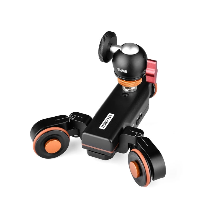 YELANGU L4X-BC Camera Wheel Dolly II Electric Track Slider 3-Wheel Video Pulley Rolling Dolly Car with Ballhead, Load: 3kg My Store