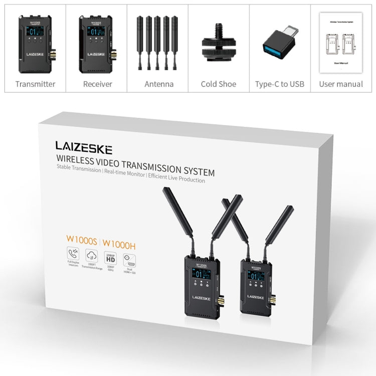 LAIZESKE W1000S 1000FT Dual HDMI + SDI Wireless Video Transmission System