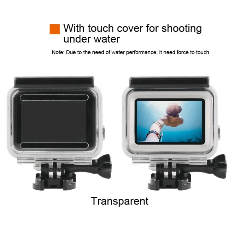 45m Waterproof Housing Protective Case + Touch Screen Back Cover for GoPro NEW HERO /HERO6 /5, with Buckle Basic Mount & Screw & (Purple, Red, Pink) Filters, No Need to Remove Lens