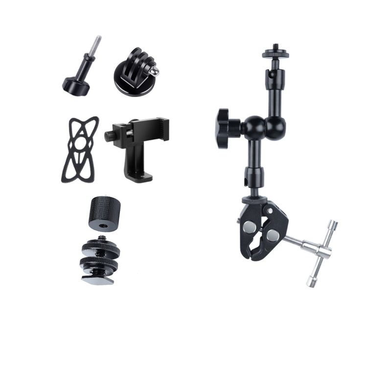 7 inch Adjustable Friction Articulating Magic Arm + Large Claws Clips with Phone Clamp My Store