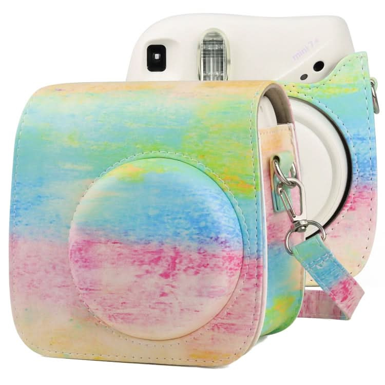 Oil Paint Full Body PU Leather Case Camera  Bag with Strap for FUJIFILM instax mini 7+ My Store