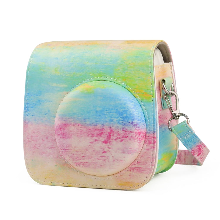 Oil Paint Full Body PU Leather Case Camera  Bag with Strap for FUJIFILM instax mini 7+ My Store