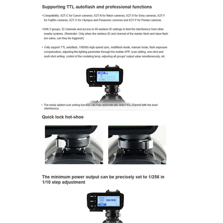 Godox X2T-S E-TTL II Bluetooth Wireless Flash Trigger for Sony