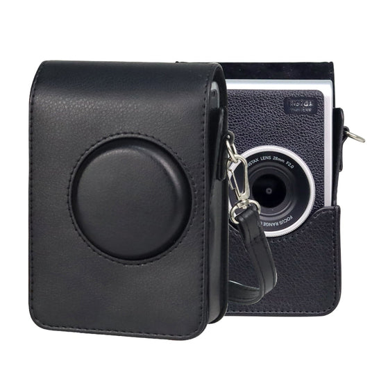 Vertical Full Body Camera PU Leather Case Bag with Strap for FUJIFILM instax mini Evo