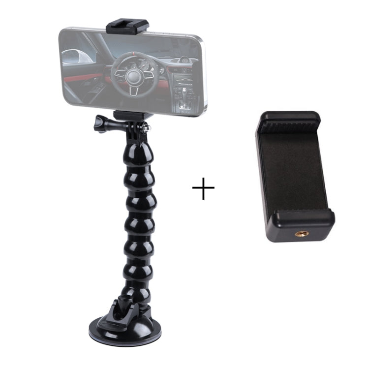 Extended Suction Cup Jaws Flex Clamp Mount with 1/4 inch Phone Clamp