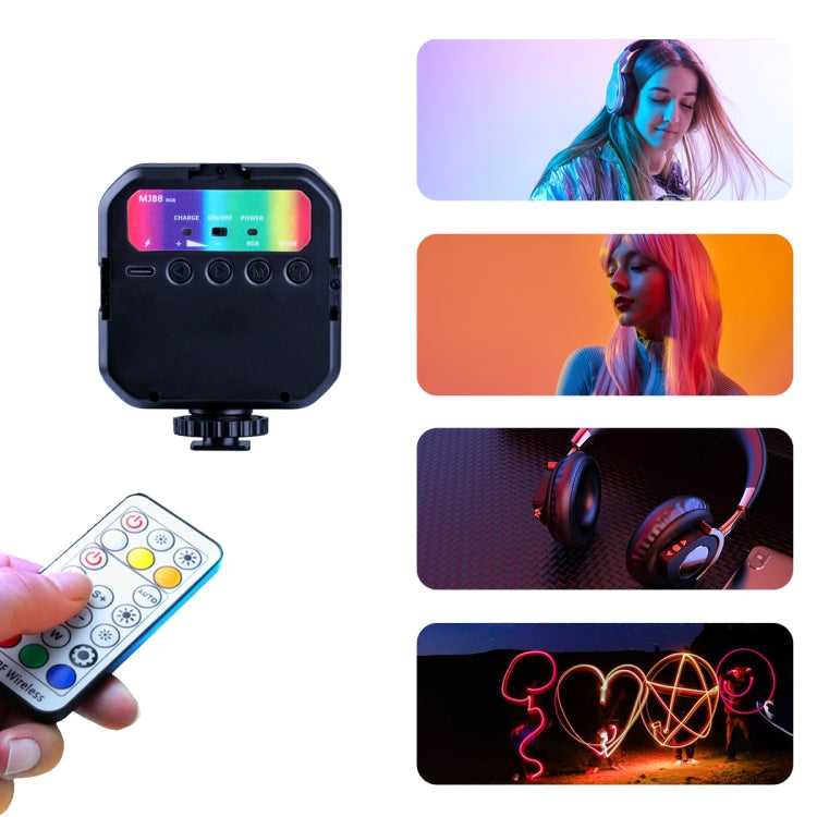 MJ88 Pocket 3000-7000K+RGB Full Color Beauty Fill Light Handheld Camera Photography Streamer LED Light with Remote Control My Store