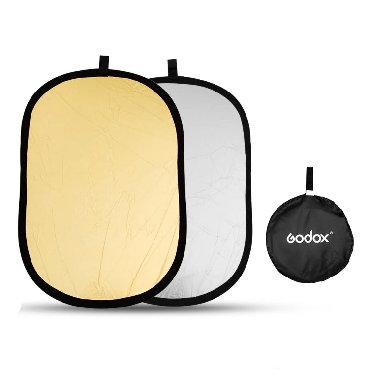 Godox FT01 2 in 1 Gold / Silver Oval Folding Reflector Board, Size: 60 x 90cm My Store