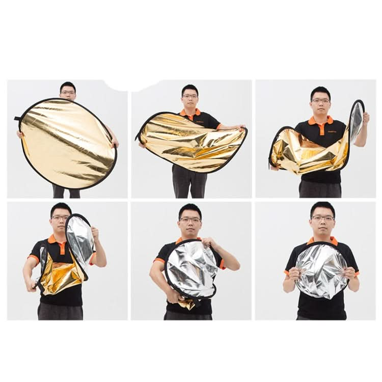 Godox FT01 2 in 1 Gold / Silver Oval Folding Reflector Board, Size: 60 x 90cm My Store