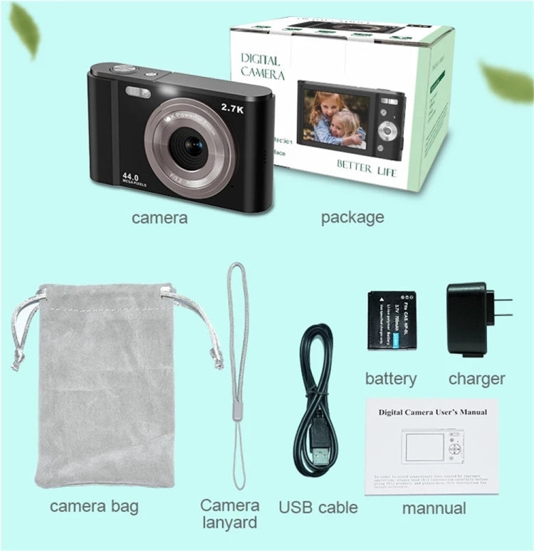 DC302 2.88 inch 44MP 16X Zoom 2.7K Full HD Digital Camera Children Card Camera, US Plug My Store