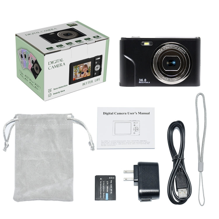 DC311 2.4 inch 36MP 16X Zoom 2.7K Full HD Digital Camera Children Card Camera, US Plug My Store