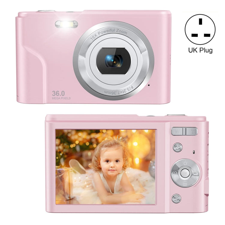 DC311 2.4 inch 36MP 16X Zoom 2.7K Full HD Digital Camera Children Card Camera, UK Plug My Store