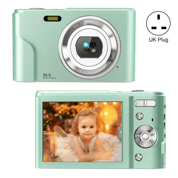 DC311 2.4 inch 36MP 16X Zoom 2.7K Full HD Digital Camera Children Card Camera, UK Plug My Store